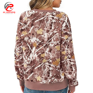 Sudadera de manga larga camuflada para mujer con logotipo personalizado, ropa informal transpirable de alta calidad hecha de algodón de rizo para la oferta de invierno - Product Image 2