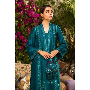 Ensemble chemise et dupatta en satin à manches longues et col en V Sparrow élégant pour le printemps/été, respectueux de l'environnement - Product Image 3