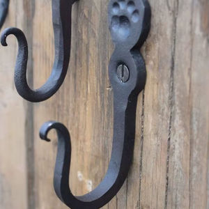 Classic Antique Cast Iron Wall Hook With Rustic Country Style For Farmhouse Home Organization And Wall Decoration - Product Image 1