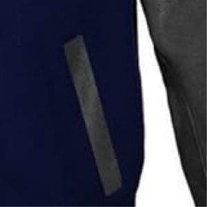Blouson bomber bicolore bleu marine et gris – Veste universitaire classique élégante pour le quotidien – Tenue chic et tendance - Product Image 4