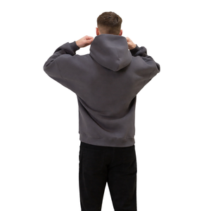 <b>Mens</b> Charcoal Oversized <b>Hoodie</b> Pullover 50% Cotton 50% Polyester Drop Shoulder Streetwear Relaxed Fit Winter Sweatshirt - Product Image 5