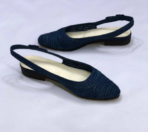 รองเท้าสีขาวผู้หญิง,รองเท้าปาล์มสานโมร็อกโกพร้อมพู่,Babouche Raffia, - Product Image 1