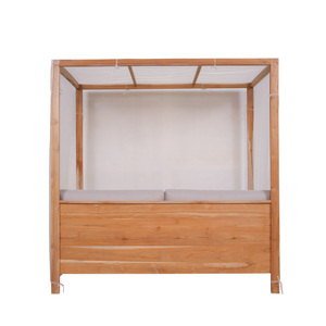 Lit de repos pliant moderne et réglable en bois massif pour la détente intérieure/extérieure et la décoration - Product Image 4