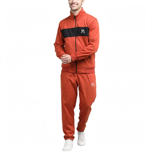 Conjunto Deportivo 2 en 1 para Hombre GYM Active, Traje para Correr, Color Liso, Impresión de Logotipo Personalizado, Sudadera con Cremallera Completa y Pantalones, Estilo Casual Urbano para Invierno - Product Image 1