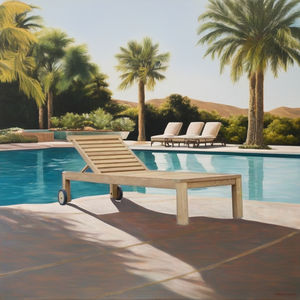 Tumbona Reclinable Minimalista de Teca Sólida, Resistente a los Rayos UV, Ecológica, Ajustable, para Exteriores y Piscina - Product Image 1