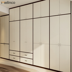 Lemari Dinding Kamar Tidur Mewah Modern Melinco Custom, Lemari Pakaian Walk-in Penyimpanan Besar, Lemari Pakaian Kayu ENF-Grade dari Lantai hingga Plafon - Product Image 2