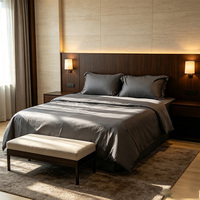 Kit de draps de chambre à coucher en fibre de bambou, régulateur de température, personnalisable avec logo, lavable en machine, anti-transpiration, vente en gros