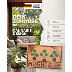 Tapis de porte personnalisable en polyester et PVC Hi(gh) & Grow, imprimé Stoner, pour extérieur et cuisine, décoration intérieure - Product Image 6