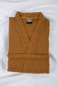 Textured Muslin Bathrobe with Gauze Texture <b>Home</b> <b>Textile</b> for Cozy Comfort - Product Image 5