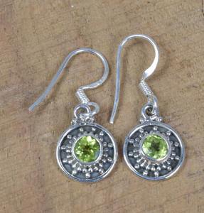 Pendientes de piedras preciosas de peridoto para niñas, moda Simple 925, pendientes de plata de ley sólida para mujeres y niñas, pendientes, joyería de plata - Product Image 2