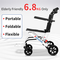Fauteuil roulant pliable léger et compact, taille réduite, pour hôpital, seulement 6,8 kg, fauteuil roulant manuel portable pour personnes handicapées, pour les voyages et la mobilité