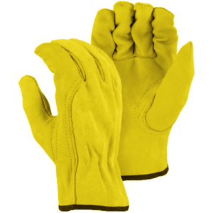 Gants de construction de sécurité réfléchissants confortables Protection des bras des mains souples Grain de chèvre vache cuir fendu conducteurs anti-coupure - Product Image 2