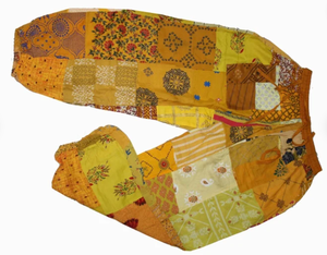 Vente en gros Pantalon sarouel d'été jaune à motif solide Pantalon de festival léger unisexe Poches à la taille élastique Design respirant - Product Image 3