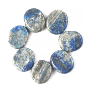 Pierre de palmier plat lapis lazuli palmier plat cristal pierre précieuse pierre naturelle forme ovale plate pierre de poche Protection grossiste - Product Image 4