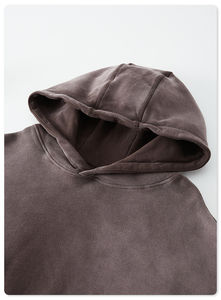 Sudadera con capucha bordada con parche de rizo de algodón pesado para hombre, ropa de calle con logotipo personalizado, diseñador de puff ácido, Invierno 6XL, piedra desteñida - Product Image 6