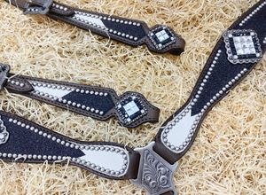 100% cuir de vache Western Headstall poitrine collier ensemble Nickel matériel course utilisation directe argentine équestre équitation vêtements - Product Image 2