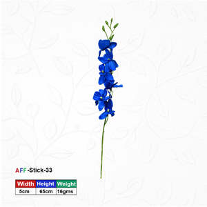 Rama de Orquídeas Artificiales de Seda Azul Oscuro, Estilo Americano, AFF Stick 33 - Product Image 1