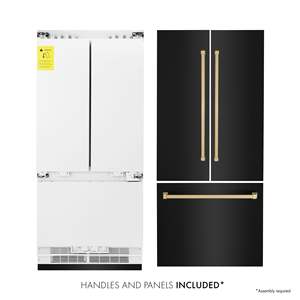 Réfrigérateur encastrable à porte française de 36 pouces, édition Autograph, avec congélateur bas, distributeur d'eau et machine à glaçons, 19,6 pi³ Énergie électrique - Product Image 2