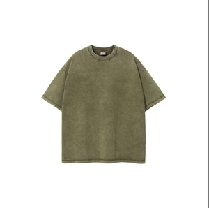 Nouveau design coton Jogging Gym coupe ample t-shirt surdimensionné manches courtes lavage à l'acide hommes t-shirts - Product Image 3