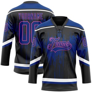 Wholesale Custom Team Name Numbers Ice Hockey Jersey 100% Polyester Digital Print Quick Dry Anti-Bacterial Breathable Unisex - Product Image 1