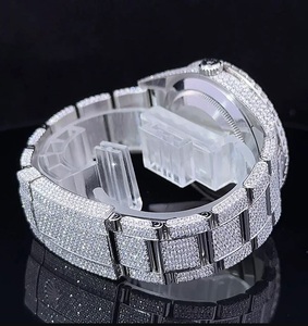 Reloj de cuarzo VVS Moissanite Iced Out para hombre, reloj de pulsera de lujo con diamantes de oro blanco, busto de diamantes, joyería de Hip Hop - Product Image 6