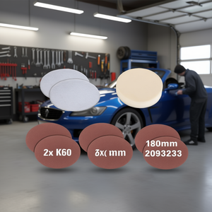 Kit de polisseuse de voiture de remplacement avec 2 tampons, 1 polisseuse et 6 abrasifs (180 mm) Modèle 2093233 - Product Image 3
