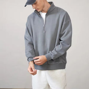 Ropa de hombre de alta calidad otoño nuevo cálido polar medio cremallera sudaderas gruesas sudaderas con capucha de gran tamaño jerséis sueltos OEM - Product Image 1