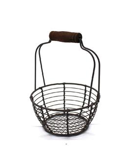 Handmade Iron Wire Mesh <b>Egg</b> <b>Basket</b> Customized Traditional Design Vintage Storage <b>Basket</b> - Product Image 2