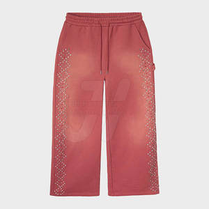 Professionnel sur mesure léger de haute qualité hommes strass pantalon bas prix OEM Service taille moyenne motif droit pour - Product Image 5