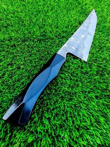 Couteau de chef gravé en acier au carbone fait main avec une belle lame gravée facile à saisir pour le camping industriel et de survie - Product Image 2