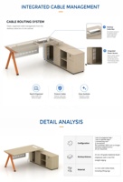 EGROspace Bureau de direction de luxe en forme de L avec rangement latéral, style moderne et élégant, organisateur de mobilier pour PDG
