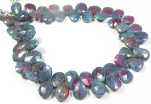 Chất Lượng Cao Top Grade 8 Sợi Mặt Cắt Lê Hạt Tự Nhiên Của <span class=keywords><strong>Ruby</strong></span> Zoisite 9-10.5Mm Loose Đá Quý - Product Image 2