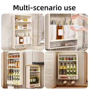 Vente en gros de tentures murales modernes Étagère de cuisine Étagère multicouche en plastique Étagère de cuisine multifonctionnelle pour étagères de chambre à coucher - Product Image 6