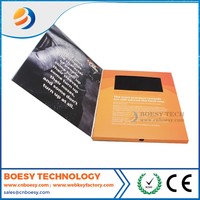 Brochure vidéo LCD HD, carte de vœux vidéo personnalisée imprimée, format A4