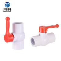 Katup bola PVC badan warna hijau pegangan panjang 1/2 "-4" ANSI soket BS benang UPVC air Manual OEM dengan harga pabrik