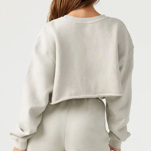 ชุดวอร์มลำลองสองชิ้นสำหรับผู้หญิงใหม่เสื้อครอปมีฮู้ดเอวสูงกางเกงวิ่งจ็อกเกอร์ชุดวอร์ม - Product Image 5