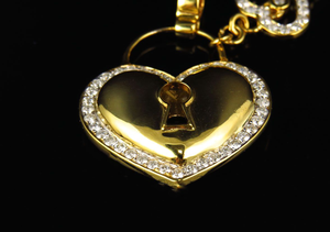Colgante de estilo Corazón y cerradura con llave con diamante de moissanita en joyería de Hip Hop de plata 925 para hombres y mujeres - Product Image 4