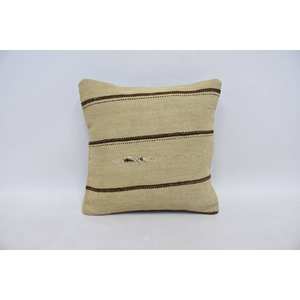 Luxury 14x14 Wool Pillow Vintage <b>Fluffy</b> Pattern Beige Kantha Patchwork <b>Cushion</b> for Bedding Sofa Decor 18x18 Inch Portable Woven - Product Image 1