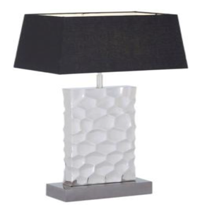 Esta lámpara de gama alta cuenta con una elegante lámpara de mesa alta de cristal de níquel brillante elegante acabado cromado para sala de estar - Product Image 1