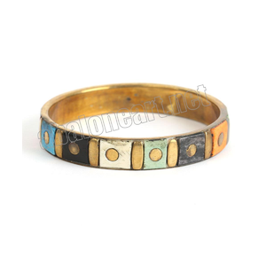 Bracelets sertis de pierres Navratna, plaqués or antique, bracelets indiens faits à la main - Product Image 1