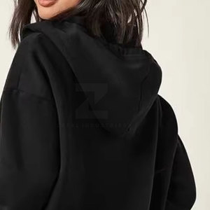 Style à la mode femmes hiver fermeture éclair à capuche Slim Fit respirant avant Logo pour Gym ou Street Wear - Product Image 4