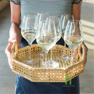 Round Rattan Tray for Serving Eco Friendly Food Serving Tray Customized Wicker Tray for Table Decoration Handmade in Vietnam - Product Image 2
