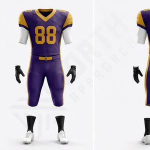 Uniforme de Fútbol Americano, Jersey con Número y Logotipo Bordados en 3D, Personalizado, Talla Grande, 100% Poliéster, Equipación Profesional - Product Image 1