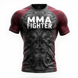 Sublimación HD Premium personalizado BJJ Rash Guards estiramiento de alta calidad 100% poliéster entrenamiento duradero MMA transpirable Anti UV - Product Image 4