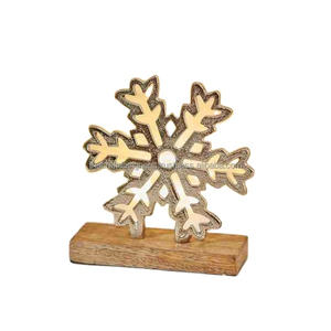 Wood Xmas <b>Tree</b> Silver Star Top and Aluminium Reindeer Model for Decoration Table Display <b>Christmas</b> Object Wooden Base by TCD - Product Image 5