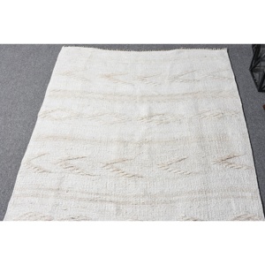 พรมขนาด 3.1x11.1 ฟุต, พรมคิลิมตุรกี, พรมขนสัตว์สีขาววินเทจ - Product Image 3