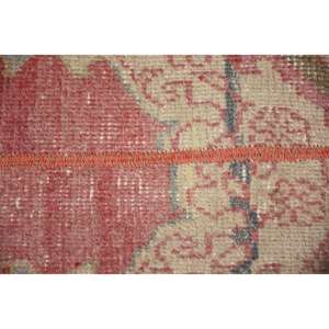 Alfombra Turca Vintage de 1.8x3.3 pies, Alfombra de Lana Ikat Roja - Product Image 5