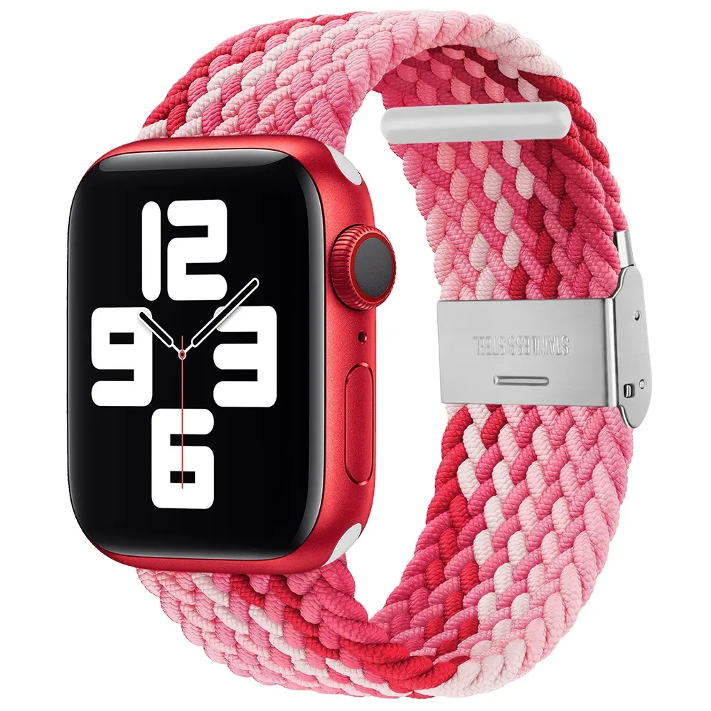 Amazon Hot Selling ODM Braided Loop For Apple Watch Band Fabric Nylon Elastic Belt Bracelet IWatch Series 3 4 5 Se 6 7 Straps