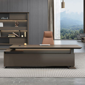 Modern Luxury Executive <b>Desk</b> Wooden Panel Office Table Unique Design Custom Extendable Manager Table High End <b>Large</b> Boss <b>Desk</b> Fu - Product Image 1