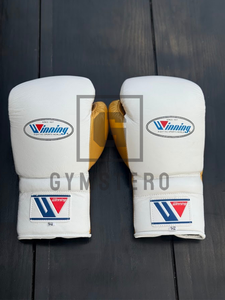 Gants de boxe en cuir véritable Pro Winning Laced Gold, poignées de haute qualité, gants d'entraînement de kick-boxing - Product Image 3